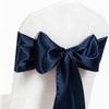 MAGTOWNE Navy Blue Chair Sashes 50 Pack Universal Satin Ribbon Knots Navy Blue Chair Bows for Party Wedding Reception Ceremony Baby Shower Banquet Decor view 1