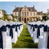 MAGTOWNE Navy Blue Chair Sashes 50 Pack Universal Satin Ribbon Knots Navy Blue Chair Bows for Party Wedding Reception Ceremony Baby Shower Banquet Decor view 3