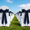 MAGTOWNE Navy Blue Chair Sashes 50 Pack Universal Satin Ribbon Knots Navy Blue Chair Bows for Party Wedding Reception Ceremony Baby Shower Banquet Decor view 4