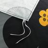 YuHeGuoJi Grey Flower Duvet Cover Queen 100% Cotton Black Blossom Patterned Set 3 Pcs 1 Cute Yellow Botanical Duvet Cover with Zipper Ties 2 Pillowcases view 4