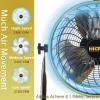HiCFM 16" High-velocity Drum Air Circulator Fan 2800 CFM Large Airflow Turbo Shop Floor Fan with 360-degree Pivoting Head, 3-speed 1/4 HP Motor view 2