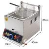CHUNTIANMEI Commercial Gas Fryer,Stainless Steel Deep Fat Fryer,Large Capacity Chip Fryer with Basket and Lids for Restaurant Home Fries Chip,Easy Clean,Single view 2