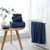 8 Piece Bathroom Towel Set Navy Blue |2 Oversized Large Bath Towels Sheet,2 Hand Towels and 4 Washcloths| 600GSM Ultra Soft Luxury Premium Towel Set Highly Absorbent Quick Dry Hotel Towel Collection view 2