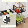 COVAODQ Fruit Basket 4 Tier Adjustable Fruit Vegetable Basket Cart Metal Wire Storage Cart Rolling Pantry Utility Kitchen Cart view 2