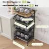 COVAODQ Fruit Basket 4 Tier Adjustable Fruit Vegetable Basket Cart Metal Wire Storage Cart Rolling Pantry Utility Kitchen Cart view 4
