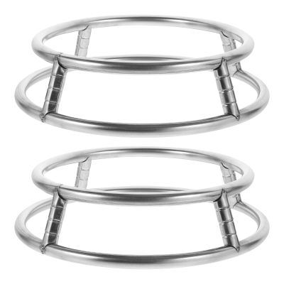 SOLUSTRE 4 PCS cooktop Shelf Electric Stove Burners Stainless Steel Pot Ring cooktop Trivet Burner Wok Holder Wok Stand for Gas Stove Pot Rack Stainless Steel Wok Pot Stand Tripod Round