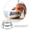 SOLUSTRE 4 PCS cooktop Shelf Electric Stove Burners Stainless Steel Pot Ring cooktop Trivet Burner Wok Holder Wok Stand for Gas Stove Pot Rack Stainless Steel Wok Pot Stand Tripod Round view 3