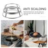 SOLUSTRE 4 PCS cooktop Shelf Electric Stove Burners Stainless Steel Pot Ring cooktop Trivet Burner Wok Holder Wok Stand for Gas Stove Pot Rack Stainless Steel Wok Pot Stand Tripod Round view 4