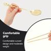 BALWOO [2 Sets] [Made in Korea] Crane Painting Design Korean Table Sticky Rice Spoon and Chopsticks 304 Stainless Steel Gold Titanium Plated Mukbang Cutlery view 4