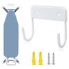 Pensino Ironing Board Hanger Wall Mount Ironing Board Holder Organizer for Laundry Rooms Door(Pure White) view 1
