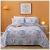 3 Piece Reversible Quilt Set Gray Branch King Size 86x94 Soft 100% Cotton Lightweight Coverlet Bedspread Summer Comforter Set Bed Cover for All Season view 1