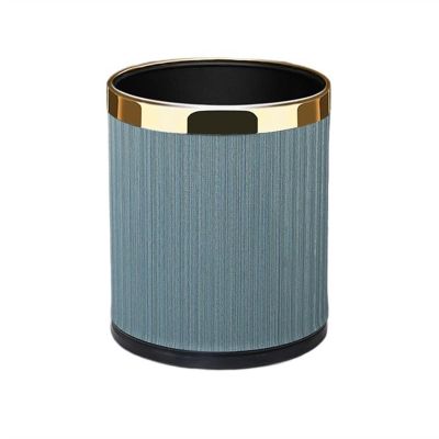TOMYEUS Compost bin Kitchen/Garbage 10L/14L Large Capacity Trash Can Modern Minimalist Bedroom Office Living Room Without Lid Garbage Can Step Trash can (Color : Gold+Blue, Size : 10L)