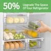 vacane Fridge 28 Egg Drawer Pull Out,Clear Egg Holder Tray for Refrigerator With Handle, Refrigerator Organizer Bins Heavy Duty-L With Egg Tray view 2