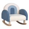 Costzon Kids Sofa, Toddler Rocking Chair w/Solid Wood Frames, Plush Fabric, Anti-Tip Design for Kids Room, Nursery, Playroom, Preschool, Birthday Gift for Boys Girls, Toddler Furniture Armchair, Blue view 1
