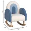 Costzon Kids Sofa, Toddler Rocking Chair w/Solid Wood Frames, Plush Fabric, Anti-Tip Design for Kids Room, Nursery, Playroom, Preschool, Birthday Gift for Boys Girls, Toddler Furniture Armchair, Blue view 3