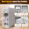 Gdrasuya10 24 Plastic Stackable Shoe Box Set Foldable Storage Organizer Clear Home Organizer Rack Stack view 2