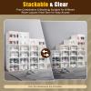 Gdrasuya10 24 Plastic Stackable Shoe Box Set Foldable Storage Organizer Clear Home Organizer Rack Stack view 3