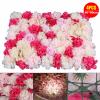 4 Pcs Artificial Flowers Wall Romantic Rose Flower Wall Panel for Background Decoration Hanging Roses Panel Wedding Venue Main Road Decor Silk Flower Panels for Photo Backdrop Decor view 3