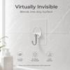 FOTYRIG Clear Adhesive Hooks 180 Rotatable Transparent Sticky Hooks, Heavy Duty 15lbs Waterproof No Drill Wall Hooks for Bathroom Kitchen Hanging Towels Keys-20 Packs view 3