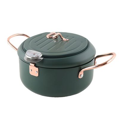 1pc Japanese Style Fryer Temperature Gauge Non-stick Deep Fryer for Induction Cookers for Home Cooking Fried Foods Like and More
