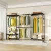 Ulif E1 Heavy Duty Closet Garment Rack, 6 Tiers Adjustable Metal Freestanding Expandable Clothing Storage with 4 Hanger Rods, Easy to Assemble Wardrobe, 71.4" H x (70" - 88.2") L x 14" D, Black view 2