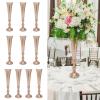 10 Pcs Christmas Floral Arrangements,Tabletop Metal Wedding Flower Trumpet Vase Table Decorative Centerpiece, 20.5" Tall Artificial Flower Arrangements for Anniversary Party Home Decoration, Gold view 1