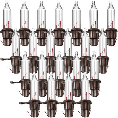 Mudder 60 Count Christmas Tree Replacement Light Bulbs 2.5v 0.425 Watt Replacement Bulb Mini Incandescent Wire String Lights Decoration for Prelit Xmas Tree(Brown Base with Warm White Bulb)