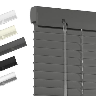 Boolegon Cordless Aluminum Blinds 1 Inch Light Filtering Horizontal Blinds Anti-UV Waterproof Metal Mini Blind for Office Home, Smoky Gary, 16" W x 39" H
