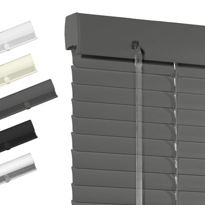 Boolegon Cordless Aluminum Blinds 1 Inch Light Filtering Horizontal Blinds Anti-UV Waterproof Metal Mini Blind for Office Home, Smoky Gary, 40" W x 48" H