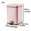 Compost bin kitchen/garbage 6L/12L Foot-operated Trash Can High-grade Stainless Steel Mute with Lid Garbage Storage Bin Living Room Kitchen Available Step trash can ( Color : Silver , Size : 12L ) view 2