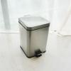 Compost bin kitchen/garbage 6L/12L Foot-operated Trash Can High-grade Stainless Steel Mute with Lid Garbage Storage Bin Living Room Kitchen Available Step trash can ( Color : Silver , Size : 12L ) view 4
