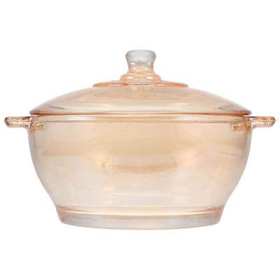 Mobestech Glass Cooking Pot with Cover Glass Saucepan Double ears - with Lid, Clear Stovetop Pot Cookware for Pasta, Noodle, Soup Food (Glod)