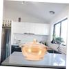 Mobestech Glass Cooking Pot with Cover Glass Saucepan Double ears - with Lid, Clear Stovetop Pot Cookware for Pasta, Noodle, Soup Food (Glod) view 3