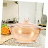Mobestech Glass Cooking Pot with Cover Glass Saucepan Double ears - with Lid, Clear Stovetop Pot Cookware for Pasta, Noodle, Soup Food (Glod) view 4