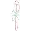 28" Green and White LED Lighted Candy Cane with Bow Christmas Window Silhouette view 4