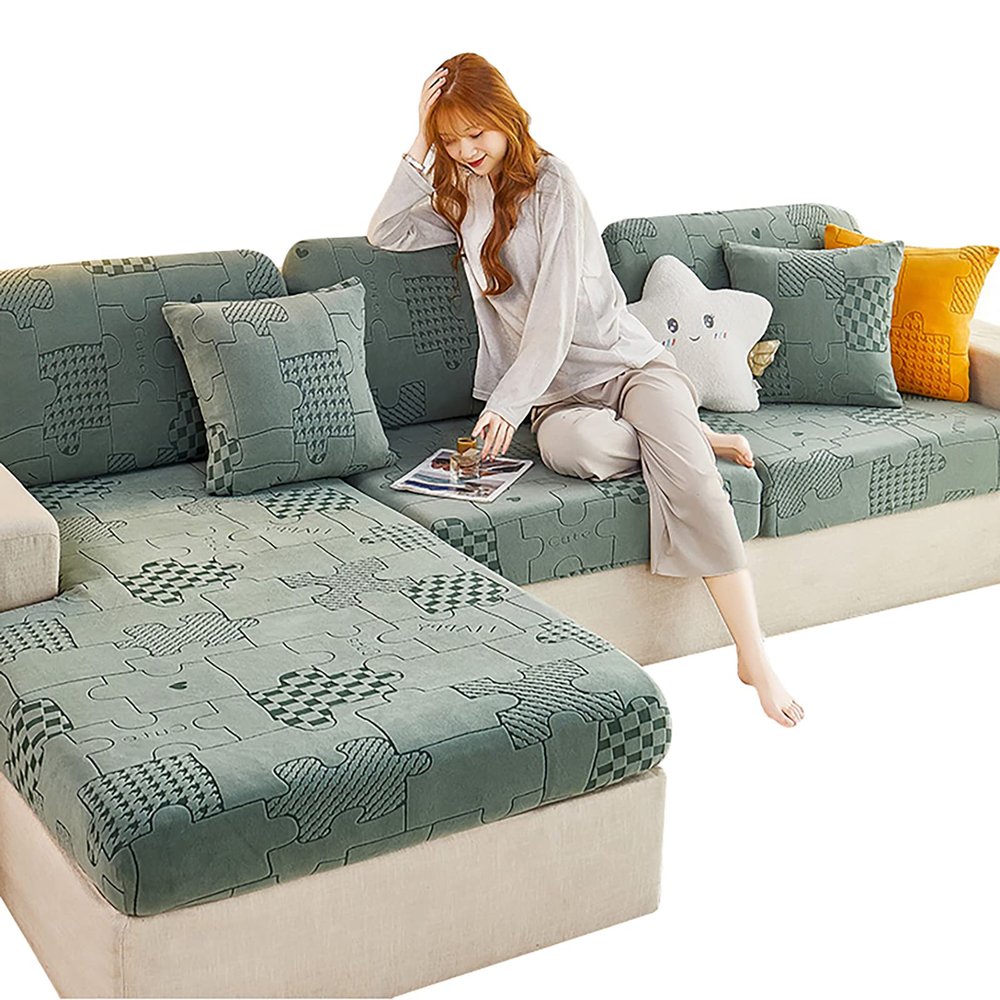 fmopq Stretch Sofa Couch Cushion Covers Replacement Sofa Cushion Slipcovers Stretch Sofa Seat Cover Furniture Protector Sofa Slipcover Soft with Elastic Bottom (F 5)