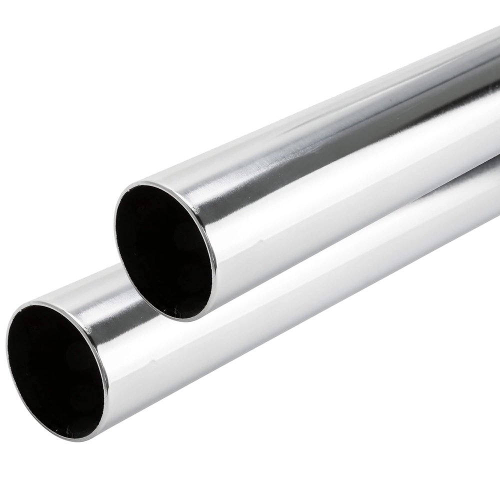 48" HEAVY DUTY Round Closet Rod | 32mm Diameter | Polished Chrome Clothes Pole | 2 Pack
