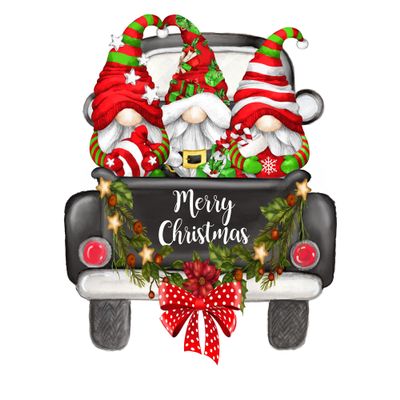 Christmas Truck Gnomes Sublimation Transfer, Ready to Press, Christmas Gnome, Sublimation Design, Ready to Use, Holiday Sub, Vintage Truck (Adult x1-8.5+")