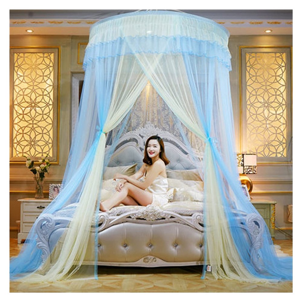 Bed Canopy Curtain Bed Curtain Baby Bed Canopy Bedcover Bed Canopy Curtain Bedding Romantic Baby Girl Round Dome Tent Cotton Bed Tent Curtain (Color : T, Size : 2.0m (6.6 feet) Bed)