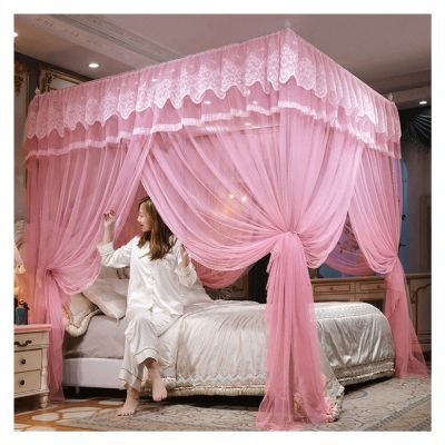 Bed Canopy Curtain Bed Curtains 3 Side Openings Home Bed Curtain Netting Bed Canopy Bedding No Bracket Bed Tent Curtain (Color : B, Size : 1.5X2.0M)