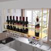 Ceiling Stemware Holder Wine Champagne Glass Holder Cabinet Hanging Storage Rack Upside Down Wine Cups Holder Gold Wine Bottle Racks for Kitchen Bar, Adjustable (Size : 140x25x21cm) view 3