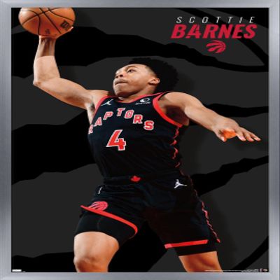 Trends International NBA Toronto Raptors - Scottie Barnes 22 Wall Poster, 22.375" x 34", Silver Framed Version