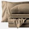 Wega Linen Taupe California King Sheet Set 6 Piece Sheets Set for Adjustable Bed California King Sheet Set 26 Inch Deep Pockets Easy Fit view 1