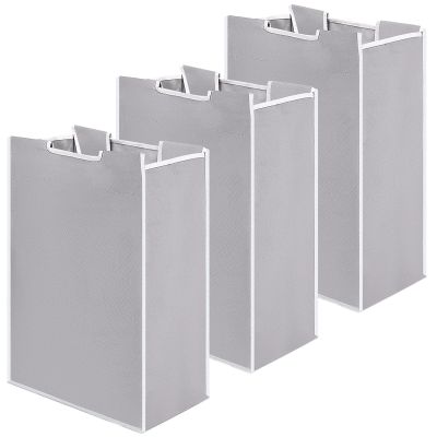Bonuci 3 Pcs Laundry Sorter Replacement Bags Hamper Cart Removable Replacement Laundry Storage Organizer Bag Hamper Liner, No Hooks 14.76 x 8.66 x 21.65 Inch (Gray)