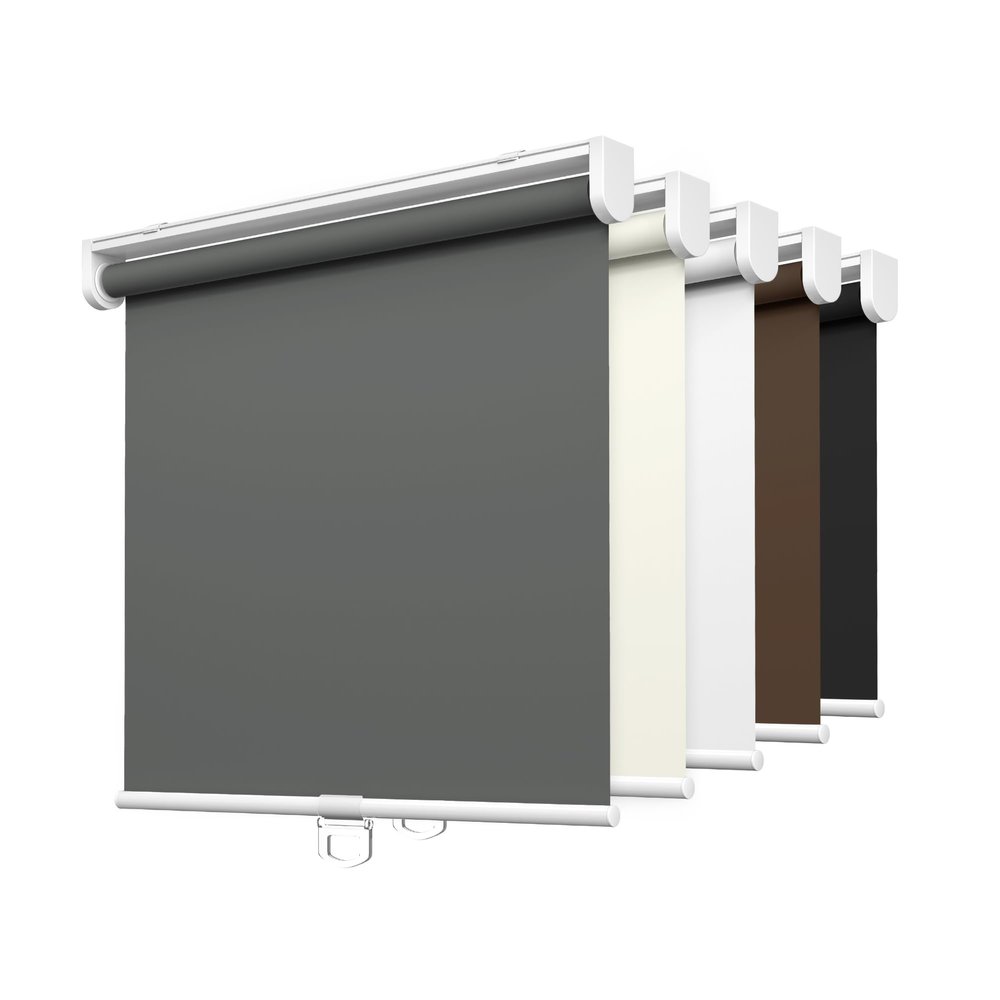 LazBlinds No Tools No Drill Cordless Roller Shades, 100% Blackout Roller Blinds for Windows, Thermal Insulated UV Protection Waterproof Roll Up Window Blinds and Shades, 22'' W x 72'' H, Grey