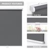 LazBlinds No Tools No Drill Cordless Roller Shades, 100% Blackout Roller Blinds for Windows, Thermal Insulated UV Protection Waterproof Roll Up Window Blinds and Shades, 22'' W x 72'' H, Grey view 3