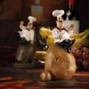 Canglan Technology 4Pcs/Set Chef Figurine Set Resin Cook Statue Gift Craft Ornament Decor Art view 4
