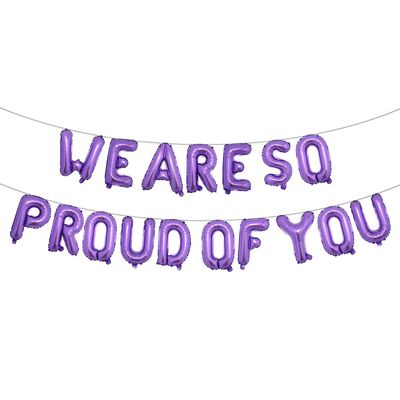 16 Inch Multicolor We Are So Proud of You Banner Balloons Graduation Party Decorations 2022 | Graduation Balloons, College Graduation Decorations (PROUD OF YOU Purple)