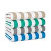 Arkwright California Cabana Stripe Beach Towel - Pack of 4, Large Soft Quick Dry Cotton Terry Towels Set for Pool, Swim, and Hot Tub, Oversized 30 x 70 in, Multiple view 1