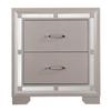 Passion Furniture Alana 2-Drawer Silver Champagne Nightstand PF-G6800-N view 1